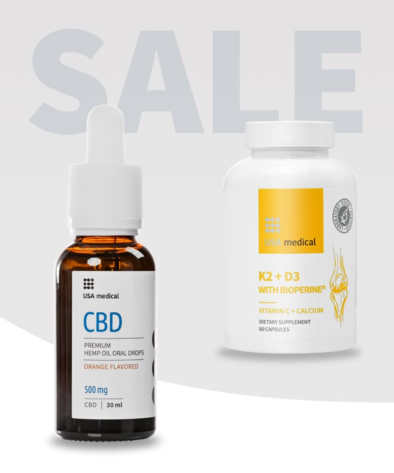 CBD Olaj 500 mg + K2D3 kapszula C-vitaminnal