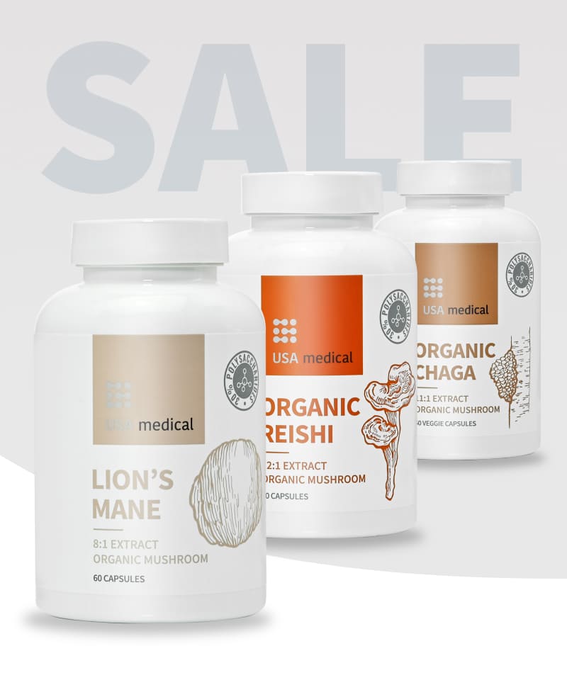 CHAGA, LION'S MANE ÉS REISHI gomba TRIO-PACK