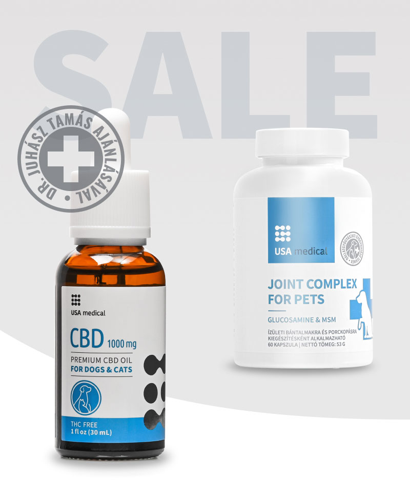 CBD Olaj kutyáknak és macskáknak 1000 mg + Porc és ízületi támogató kutyáknak