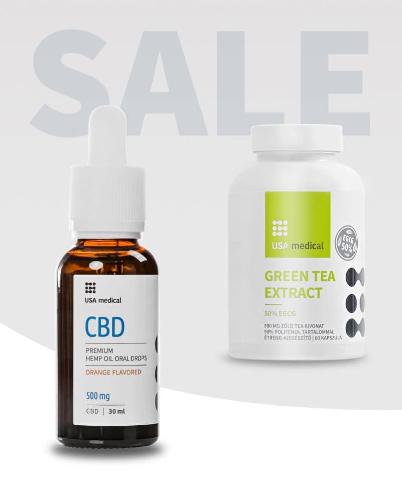 CBD Olaj 500 mg + Zöld tea