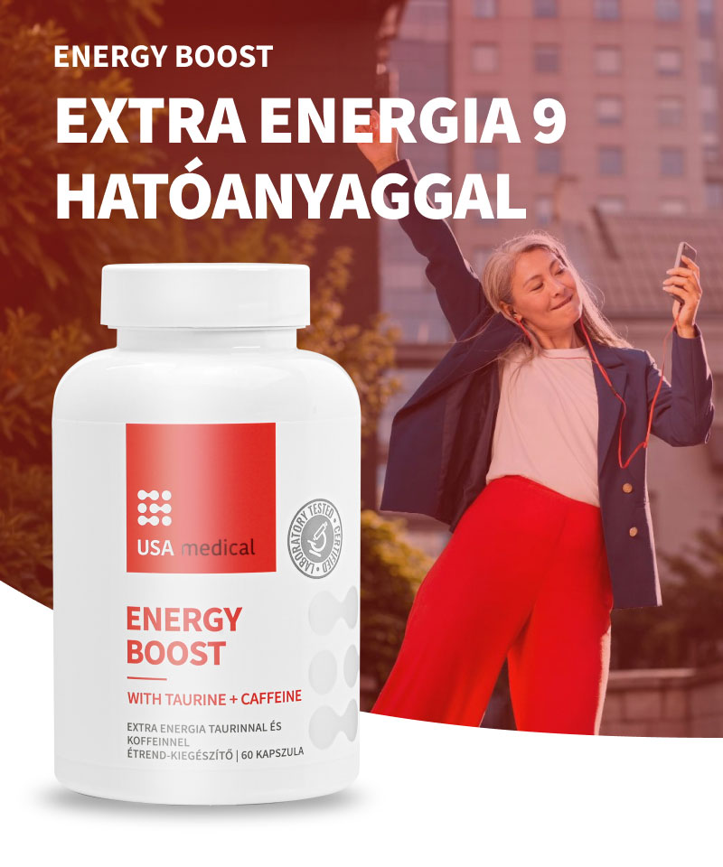 Energy Boost taurinnal és koffeinnel kapszula 60 db