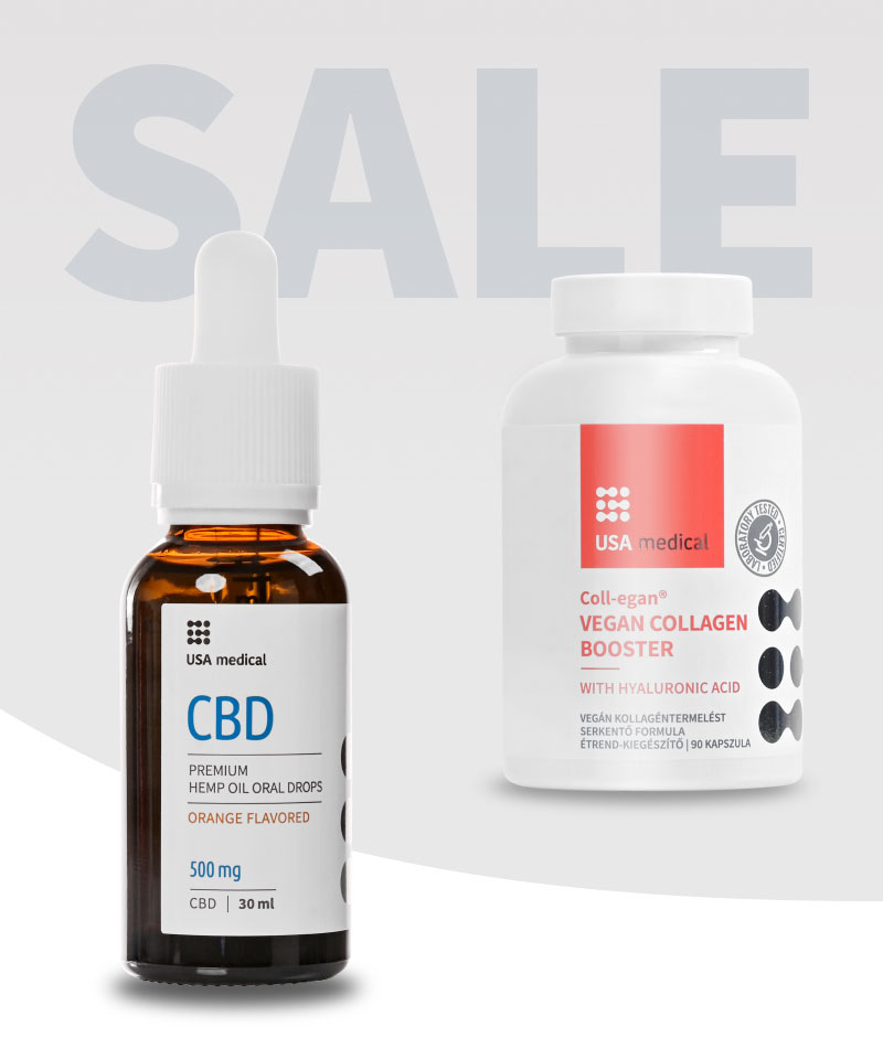 CBD Olaj 500 mg + Vegán Kollagénserkentő kapszula