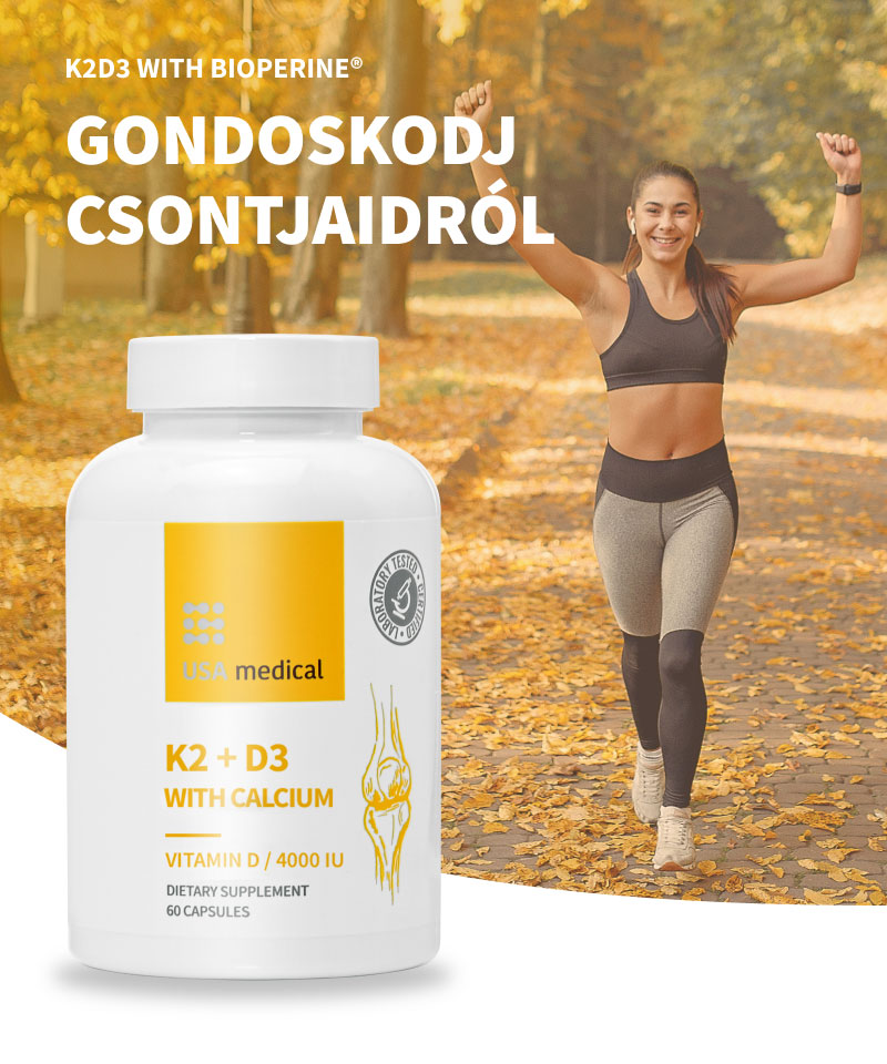 K2+D3 kapszula kalciummal és C-vitaminnal 60 db