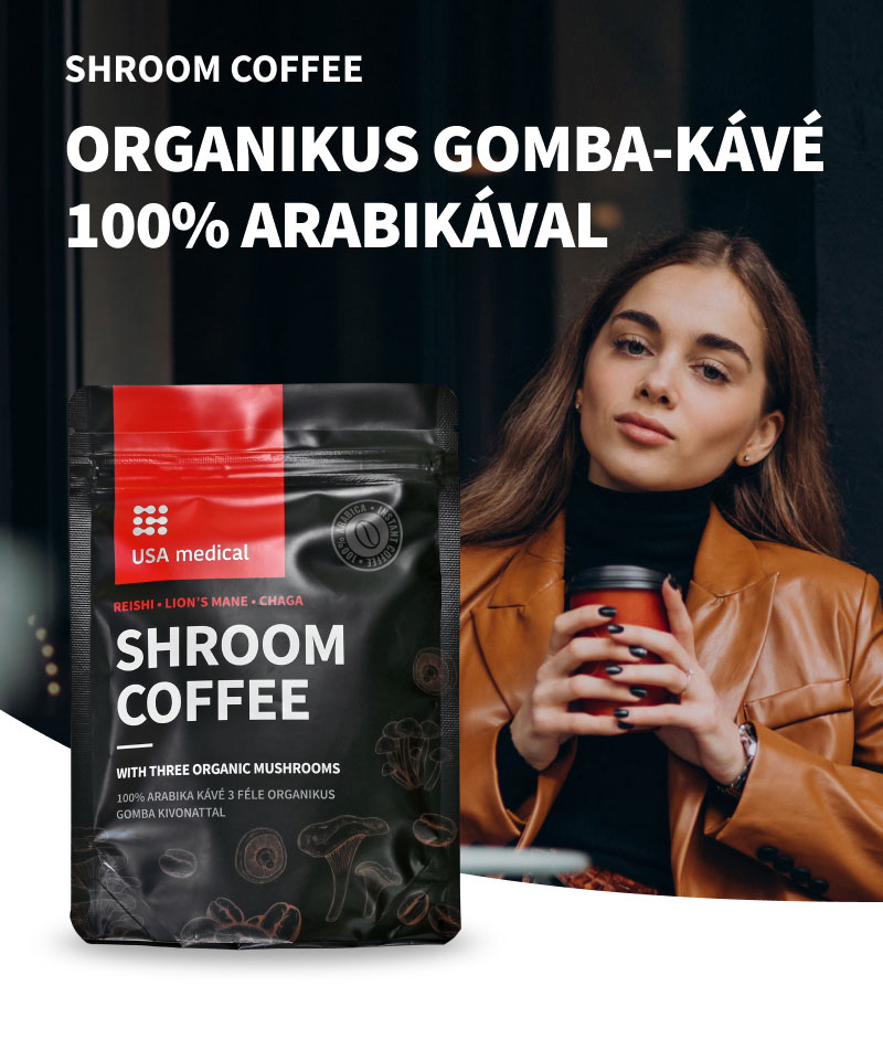 Gomba kávé 100% arabikával és 3 organikus gombakivonattal