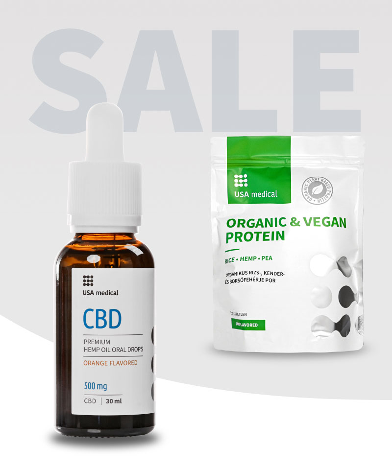 CBD Olaj 500 mg + Vegán és organikus fehérje komplex